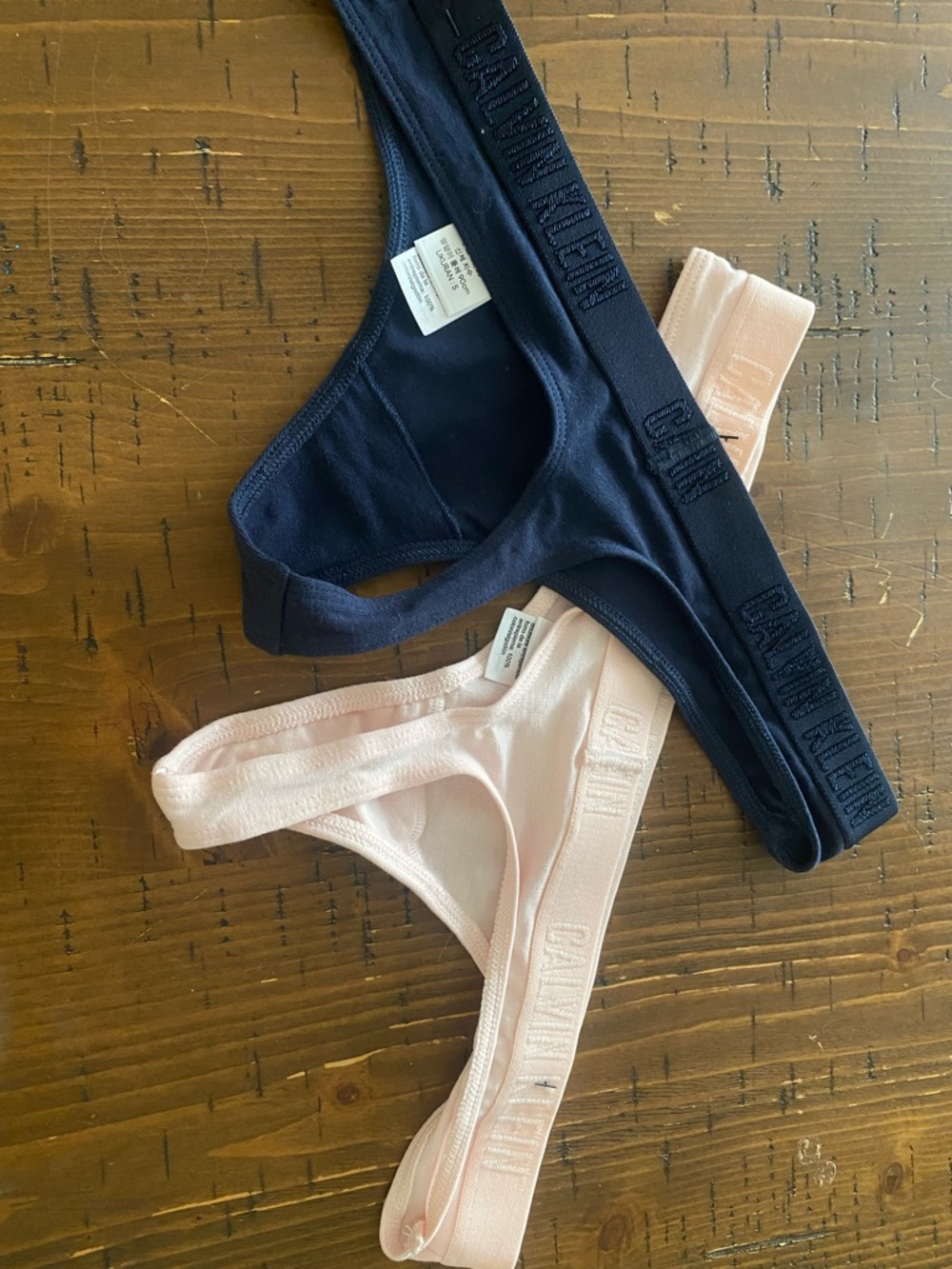 Calvin Klein Women’s Navy & Light Pink Thong Set